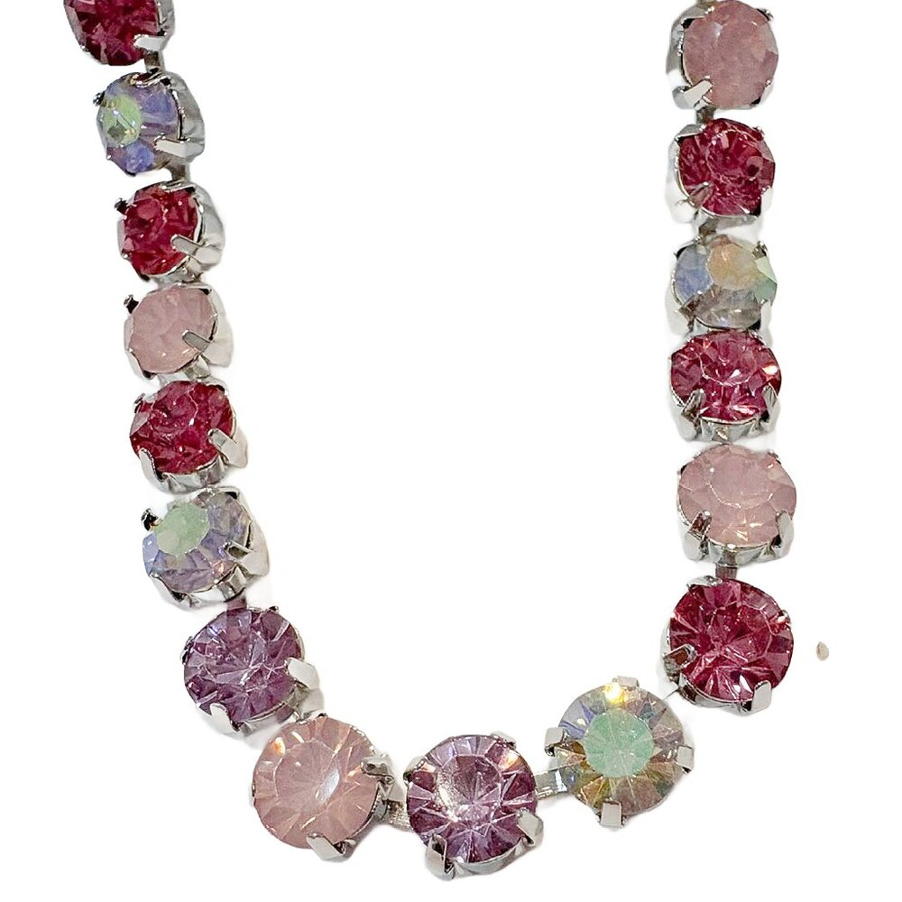Beauty - Sparkling Pink Green Lavender AB Fashion Costume Jewelry Necklace
